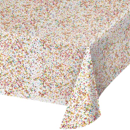 Creative Converting Confetti Sprinkles Plastic Tablecloth, 102"x54", 6PK 324667